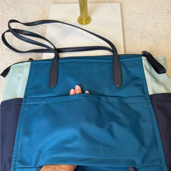 Kate Spade Blue Chelsea Color-block Nylon Large Tote Bag - Picture 5 of 11